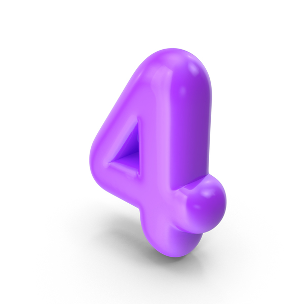 Purple Toon Balloon Number 4 PNG & PSD Images Purple Toon Balloon Number 4 PNG & PSD Images