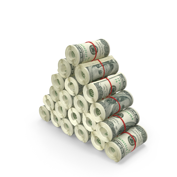 Banknote: Pyramid From Rolls Of Dollar Bills PNG & PSD Images