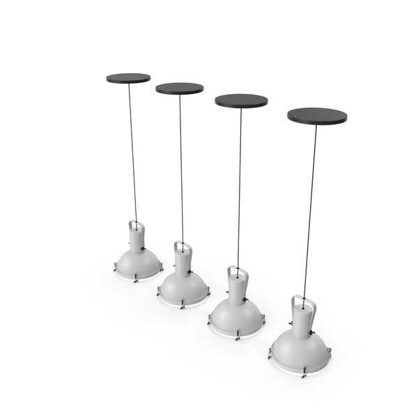 Lighting: Quadruple White Ceiling Lamps PNG & PSD Images
