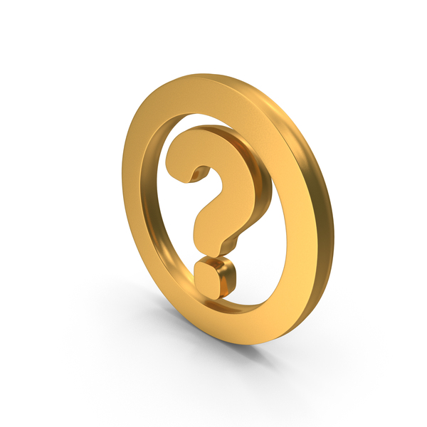 Symbols: Question Help Logo Circle Gold PNG & PSD Images