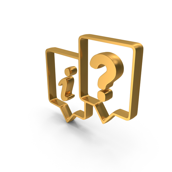 Speech Balloon: Question Information Bubble Gold PNG & PSD Images