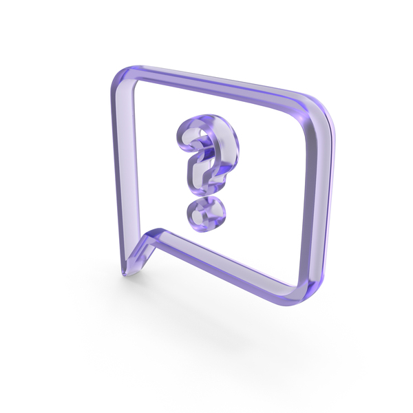 Symbols: Question Mark Bubble Speech Icon Glass PNG & PSD Images