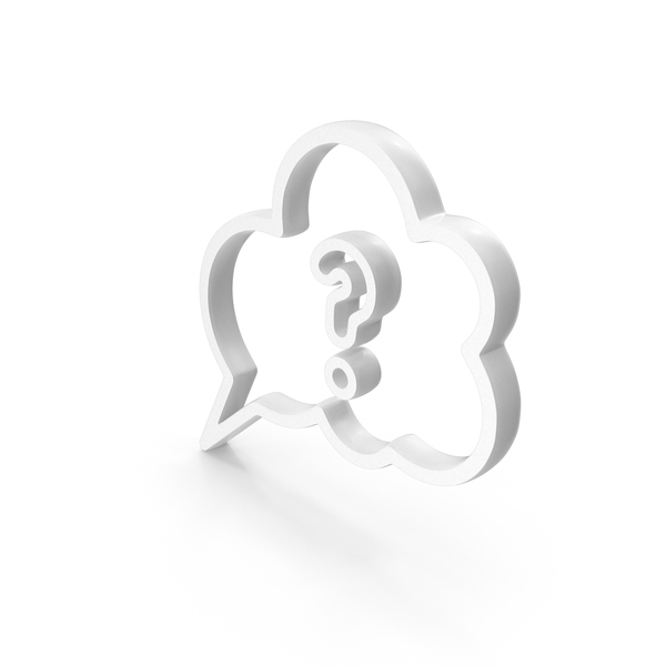 Symbols: Question Mark Bubble Speech Icon White PNG & PSD Images