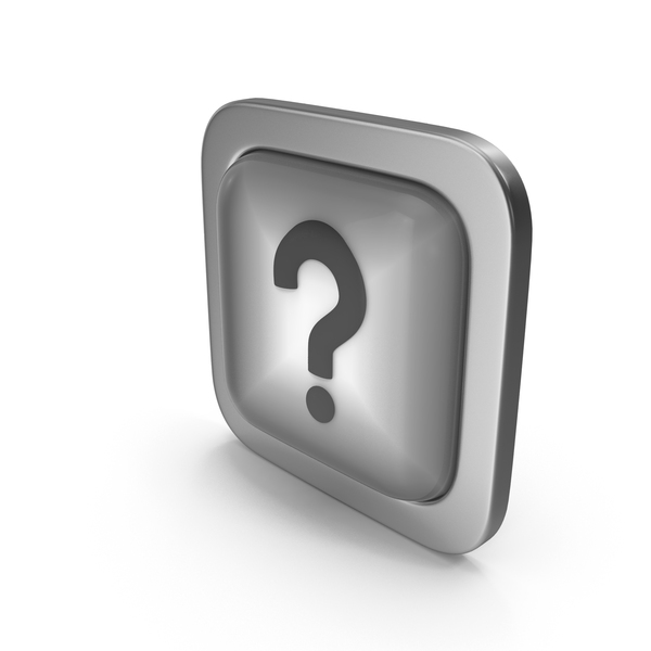 Computer: Question Mark Grayscale Icon Square Button PNG & PSD Images