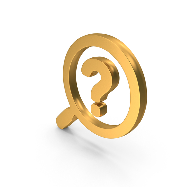 Symbols: Question Mark Magnify Search Find Gold PNG & PSD Images