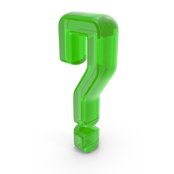 Punctuation: Question Mark Round Green Glass PNG & PSD Images