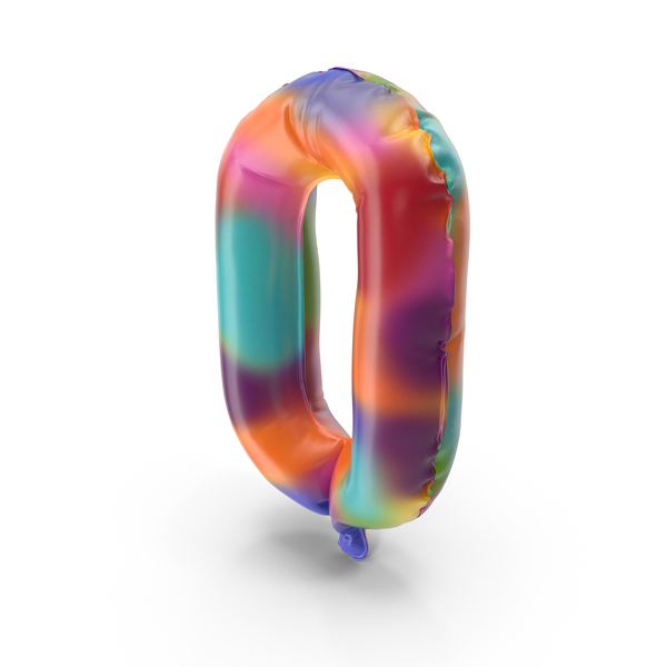 Number: Rainbow Balloon O PNG & PSD Images
