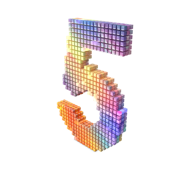 Rainbow Pixel Alphabet Number 5 PNG & PSD Images Rainbow Pixel Alphabet Number 5 PNG & PSD Images