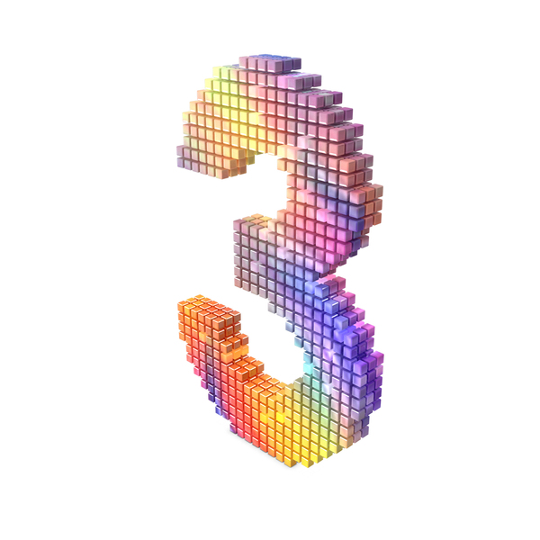 Rainbow Pixel Number 3 PNG & PSD Images Rainbow Pixel Number 3 PNG & PSD Images
