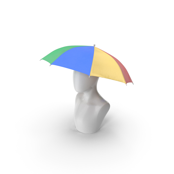 Rainproof Colorful Umbrella Hat On Mannequin PNG & PSD Images