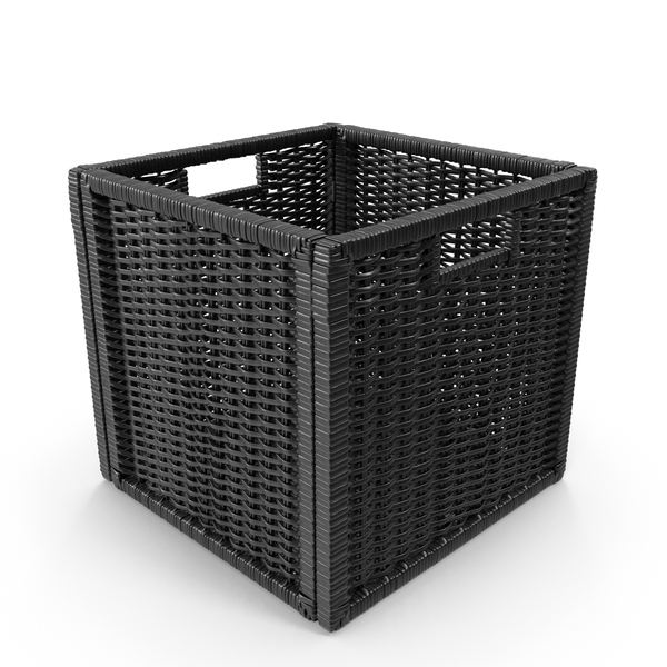 Laundry Hamper: Rattan Storage Basket Black PNG & PSD Images