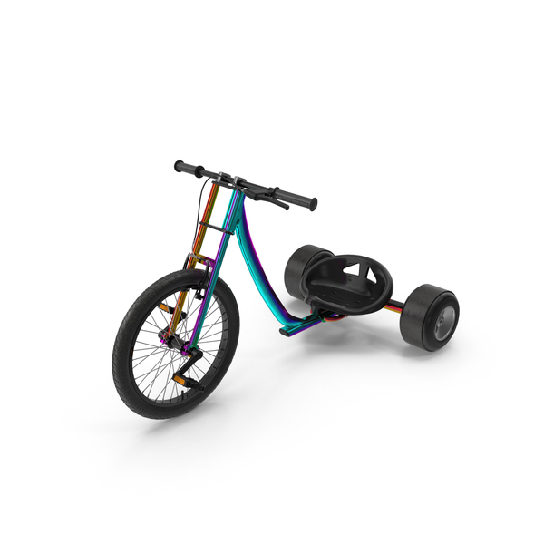 Tricycle: Razor DXT Drift Trike Colored Chrome PNG & PSD Images
