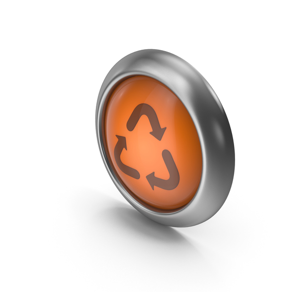 Computer: Recycle Orange Icon Button PNG & PSD Images