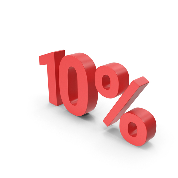 Number: Red 10% Sign PNG & PSD Images