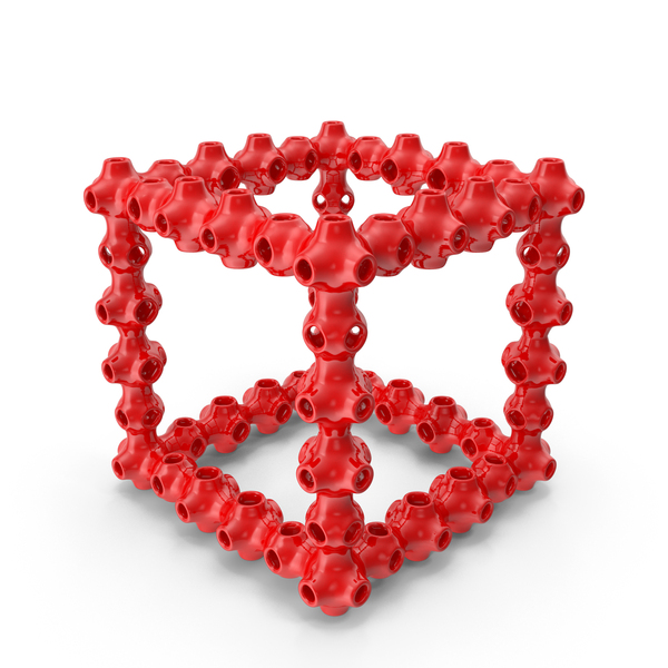 Symbols: Red 3D Printed Decorative Cube Outline PNG & PSD Images Symbols: Red 3D Printed Decorative Cube Outline PNG & PSD Images