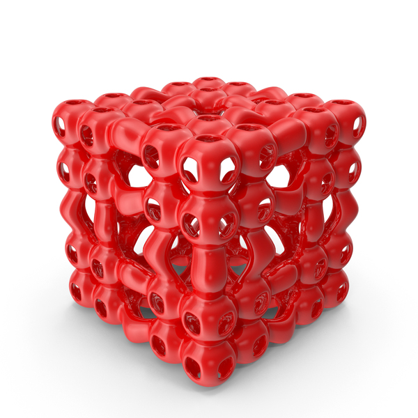 Symbols: Red 3D Printed Spherical Grid PNG & PSD Images