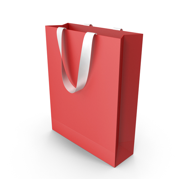 Gift: Red Bag with White Ribbon Handles PNG & PSD Images Gift: Red Bag with White Ribbon Handles PNG & PSD Images