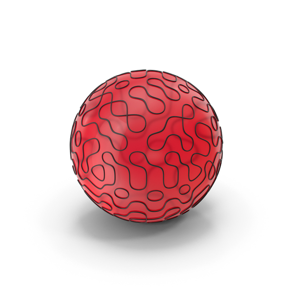 Geometric Shape: Red Black Glass Sphere PNG & PSD Images
