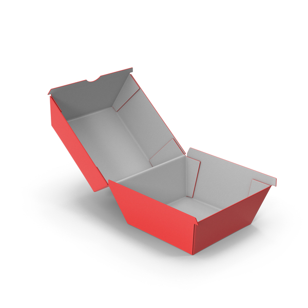Takeaway Food Container: Red Burger Box Opened PNG & PSD Images Takeaway Food Container: Red Burger Box Opened PNG & PSD Images