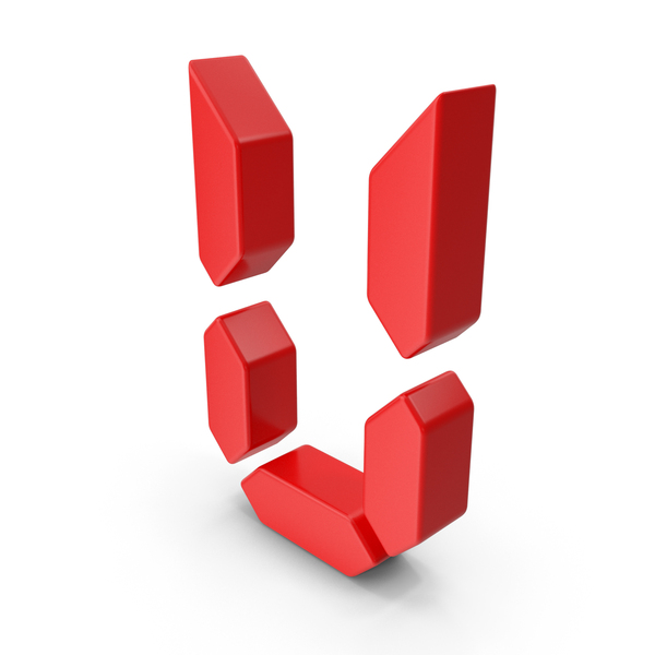 Language: Red Digital Letter U PNG & PSD Images