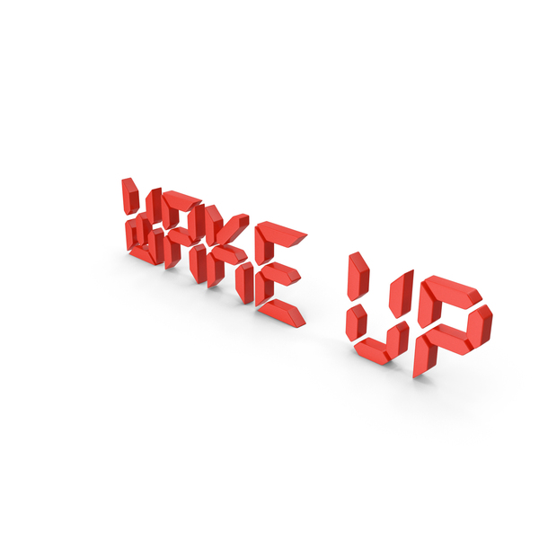 Language: Red Digital Wake Up Text PNG & PSD Images
