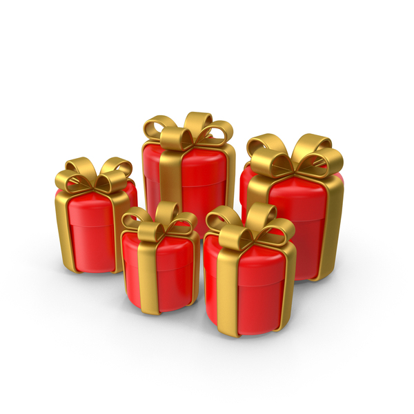 Holiday Accessories: Red Gift Boxes PNG & PSD Images