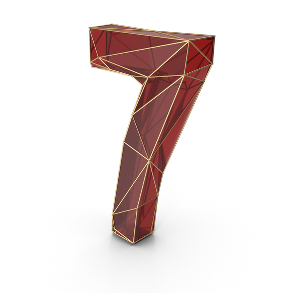 Red Glass Alphabet with Golden Edges Number 7 PNG & PSD Images Red Glass Alphabet with Golden Edges Number 7 PNG & PSD Images