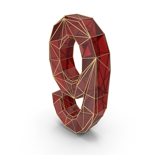 Red Glass Alphabet with Golden Edges Number 9 PNG & PSD Images Red Glass Alphabet with Golden Edges Number 9 PNG & PSD Images