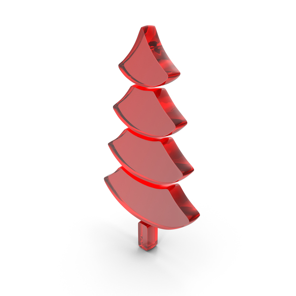 Symbols: Red Glass Christmas Tree Icon PNG & PSD Images