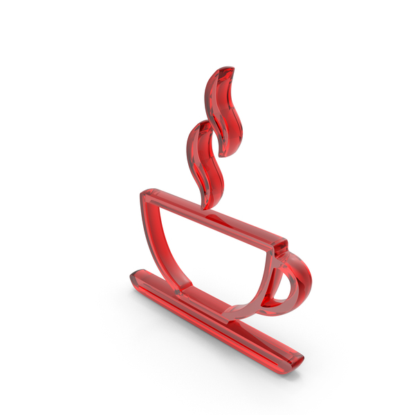 Symbols: Red Glass Coffee Cup Outline Icon PNG & PSD Images