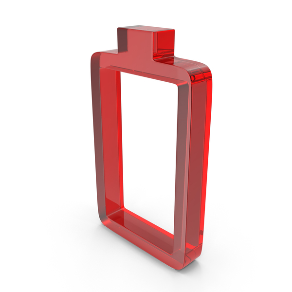 Symbols: Red Glass Empty Battery Symbol PNG & PSD Images