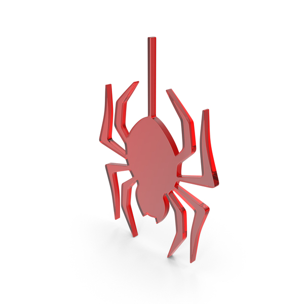 Symbols: Red Glass Halloween Spider Symbol PNG & PSD Images
