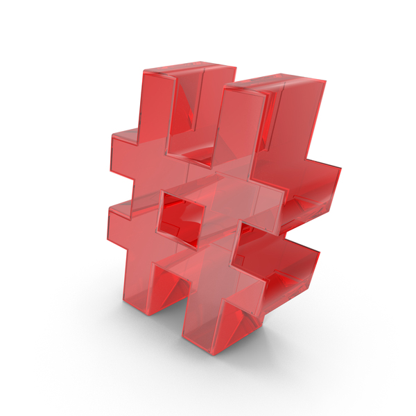 Symbols: Red Glass Hash Symbol PNG & PSD Images