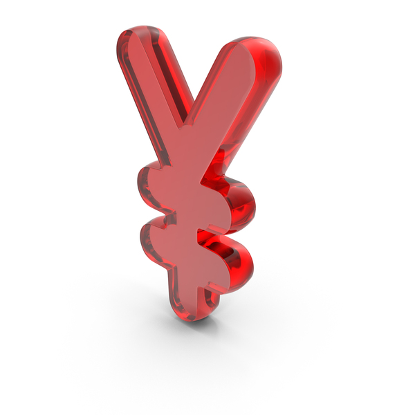 Symbols: Red Glass Japanese Yen Currency Icon PNG & PSD Images