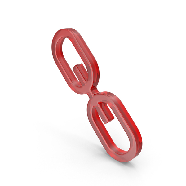 Symbols: Red Glass Link Icon PNG & PSD Images