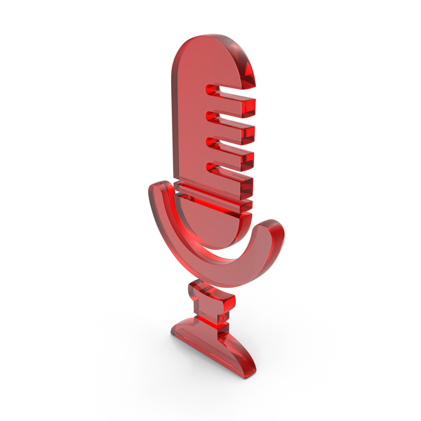 Symbols: Red Glass Microphone Icon PNG & PSD Images