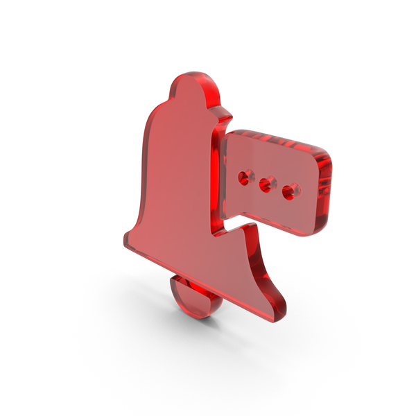Symbols: Red Glass New Message Notification Bell Symbol PNG & PSD Images