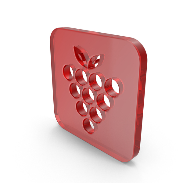 Symbols: Red Glass Square Grapes Icon PNG & PSD Images
