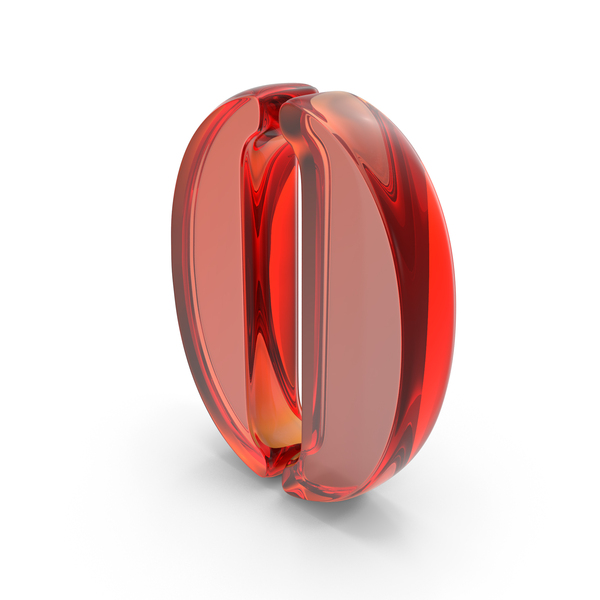 Red Glass Stencil Font Number 0 PNG & PSD Images