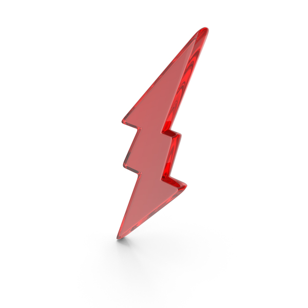 Symbols: Red Glass Thunderbolt Power Symbol PNG & PSD Images