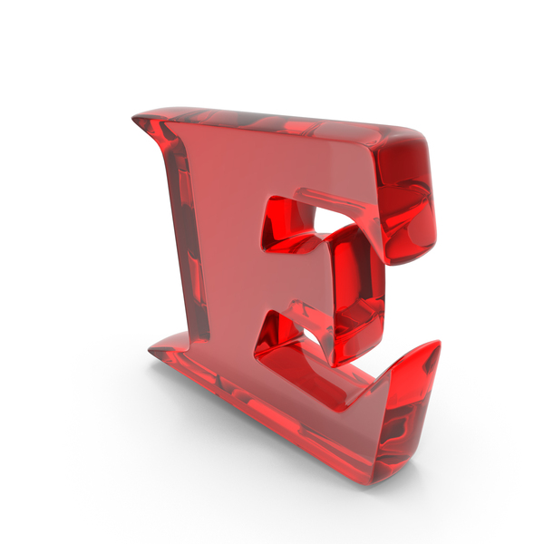Language: Red Glass Toon Style Capital Alphabet E PNG & PSD Images