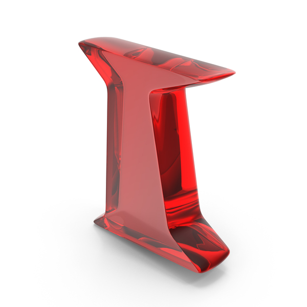 Language: Red Glass Toon Style Capital Alphabet I PNG & PSD Images