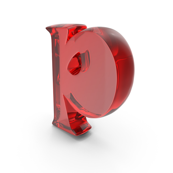 Language: Red Glass Toon Style Small Alphabet P PNG & PSD Images