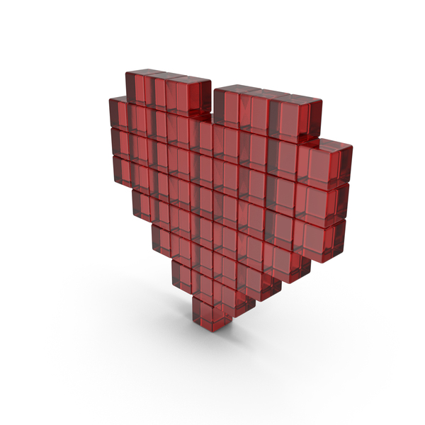 Symbols: Red Glass Voxel Heart PNG & PSD Images Symbols: Red Glass Voxel Heart PNG & PSD Images