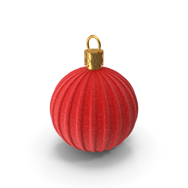 Ball: Red Glittery Christmas Ornament PNG & PSD Images