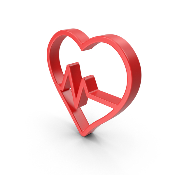 Symbols: Red Heart Rate Outline Icon PNG & PSD Images