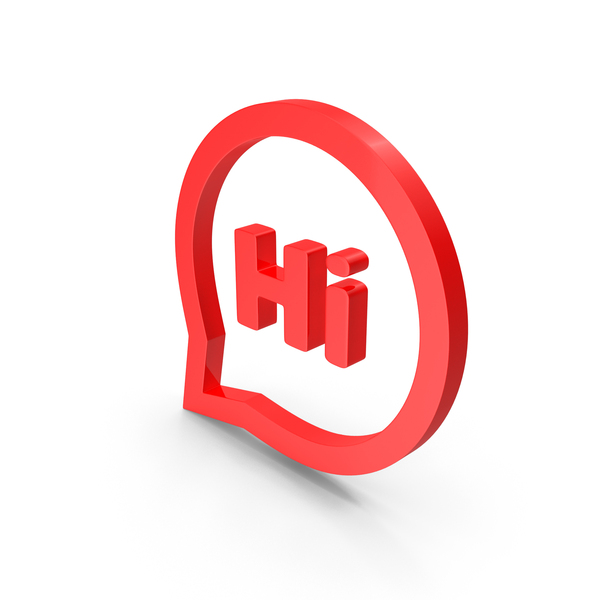 Balloon: Red Hi Speech Bubble Symbol PNG & PSD Images