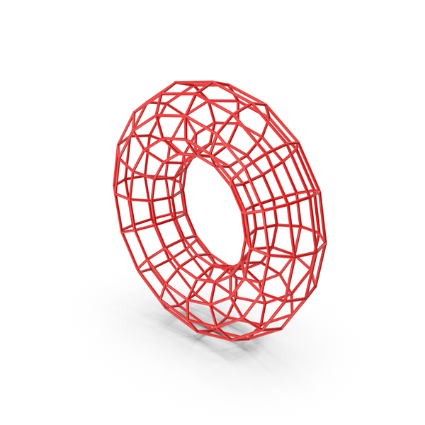 Geometric Shape: Red Mesh Torus PNG & PSD Images Geometric Shape: Red Mesh Torus PNG & PSD Images