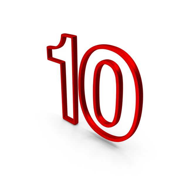 Red Metal Number Ten Icon PNG & PSD Images