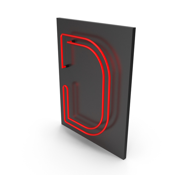 Light: Red Neon Letter D PNG & PSD Images